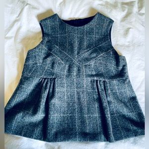Rachel Comey peplum sleeveless tweed plaid top size 6